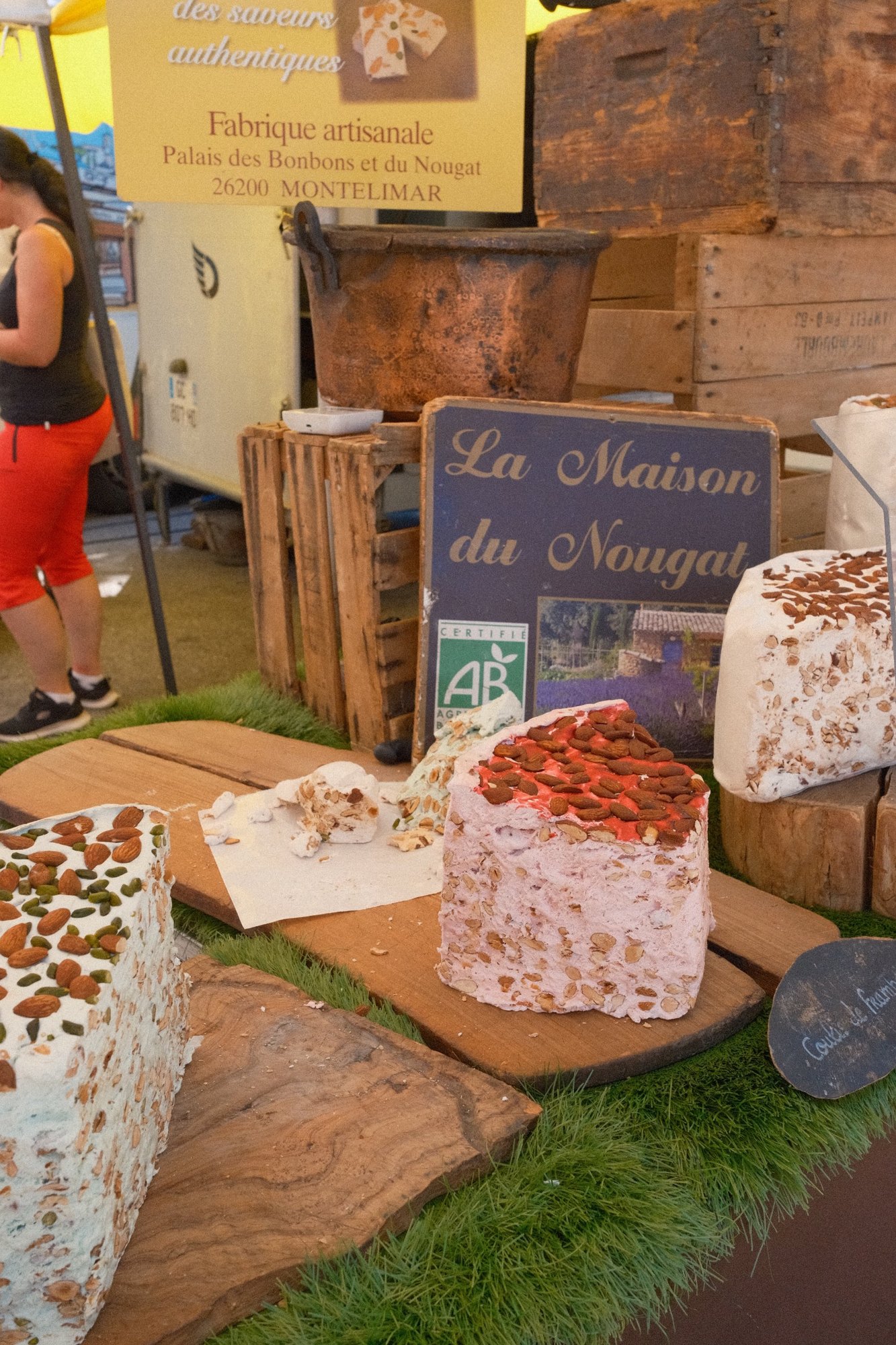 Raspberry and pistachio nougat at La Maison du Nougat
