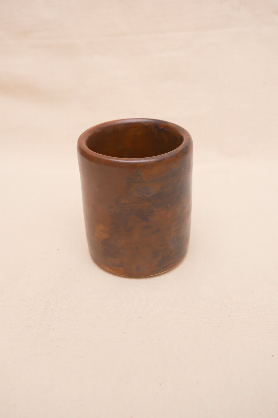 Looking down into the cup at the glossy interior